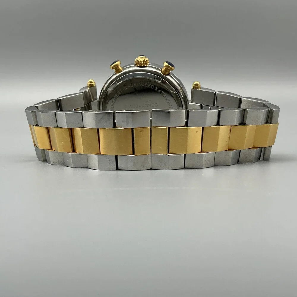 Klaus Kobec Mens Watch 38mm Two Tone Chronograph KKG1913 New Battery 7.25